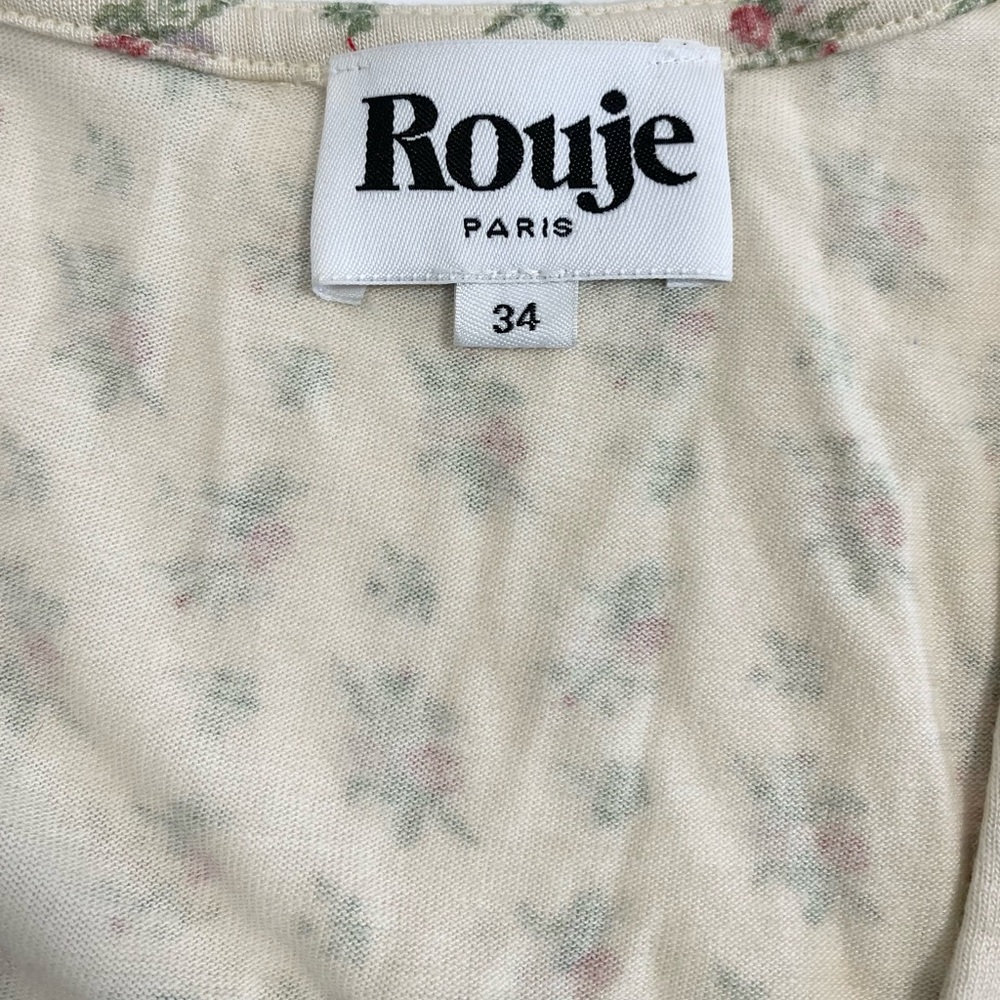 Rouje Cream Floral Long Sleeve Top. 34 - Picture 6 of 7